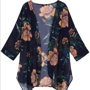 Floral Sheer Kimono Cover Up